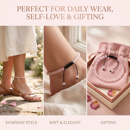 Prem Dhaara Anklet (Rose Quartz)