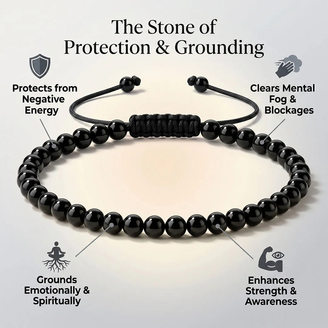 Raksha Kavach Anklet (Black Obsidian)