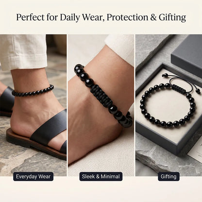 Raksha Kavach Anklet (Black Obsidian)