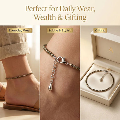 Dhan Varsha Anklet (Raw Pyrite)