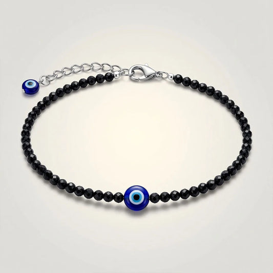 Nazar Suraksha Anklet (Black Tourmaline + Evil Eye)