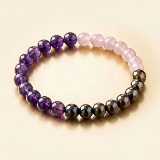 Vrishchik Rashi Kavach (Scorpio: Amethyst·Hematite·Rose Quartz)