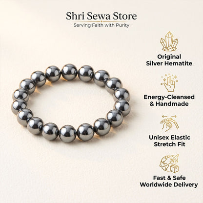 Sthirta Plus Bracelet (Hematite Gemstone, 8mm)