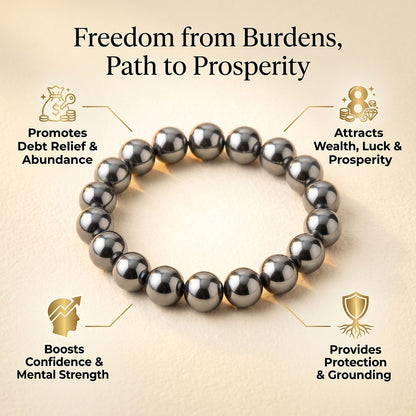 Sthirta Plus Bracelet (Hematite Gemstone, 8mm)