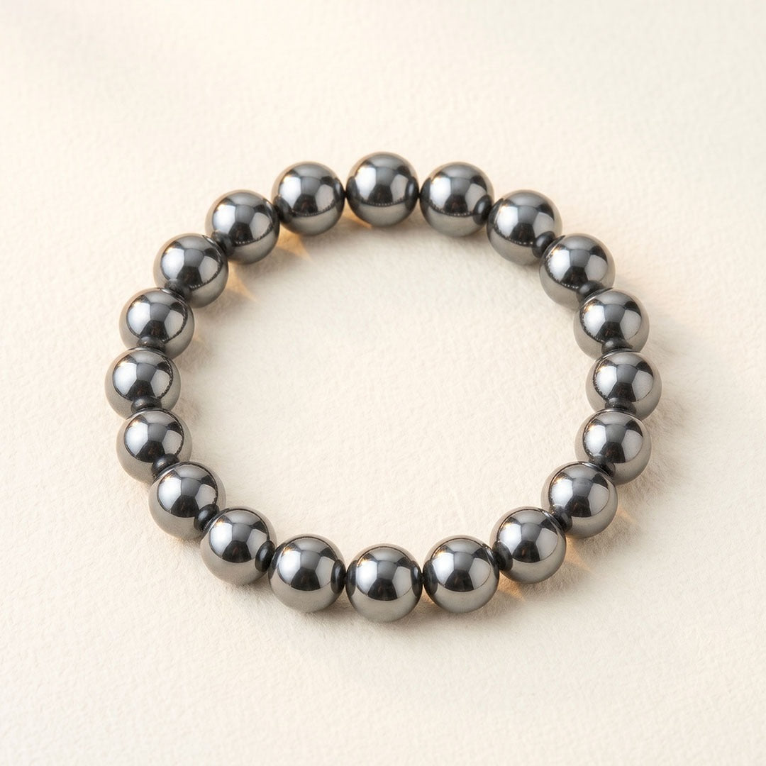Sthirta Plus Bracelet (Hematite Gemstone, 8mm)